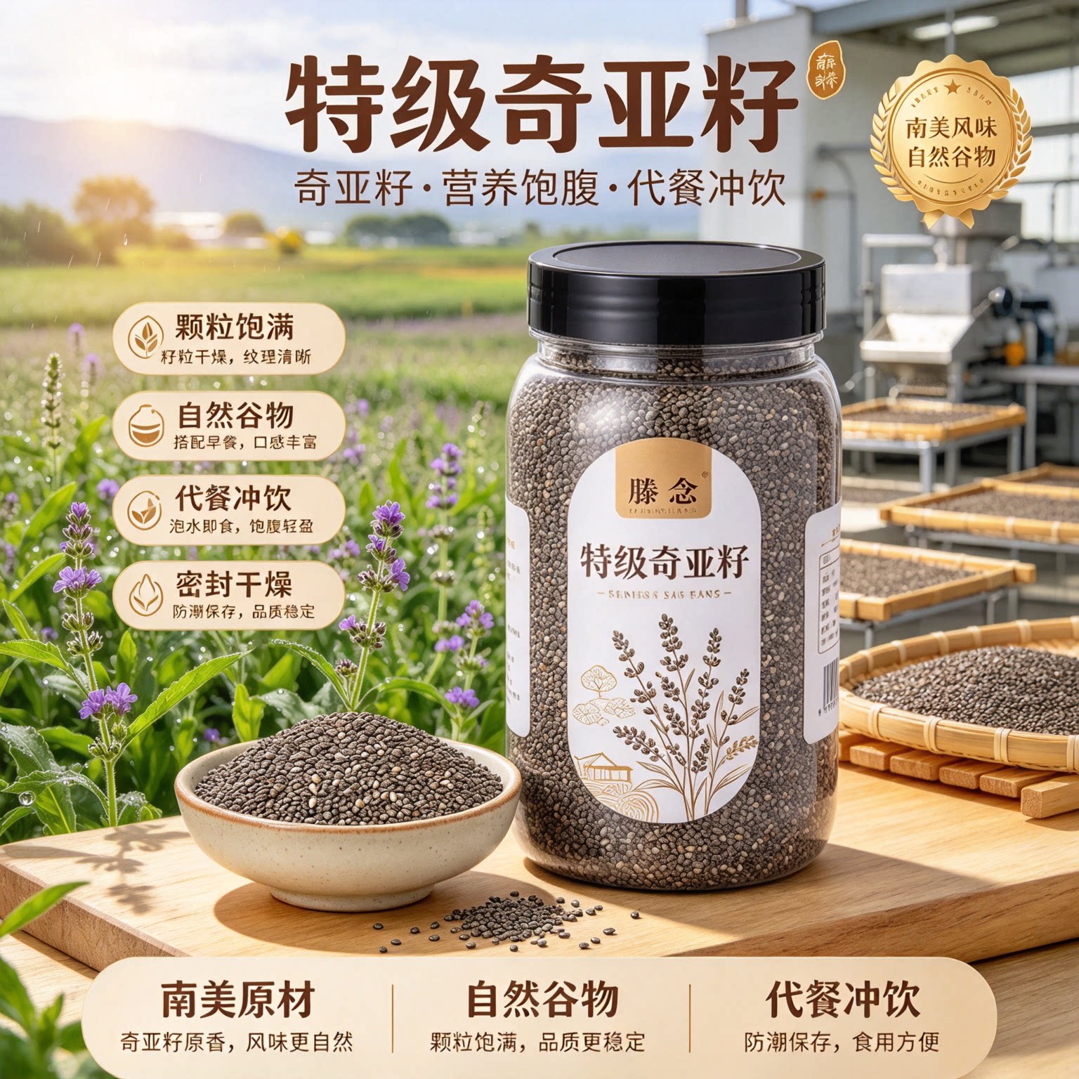 有机免洗奇亚籽减脂饱腹代餐