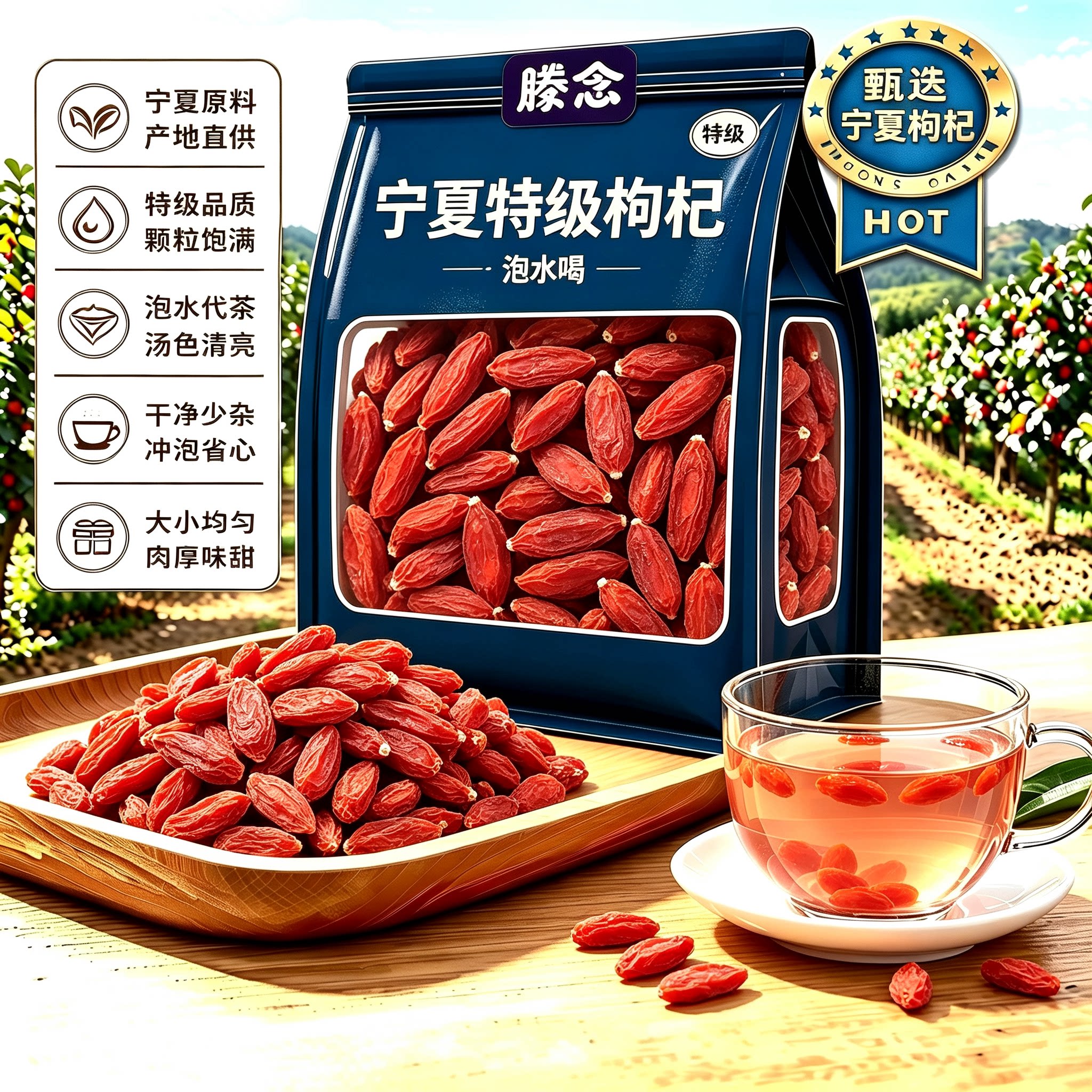 宁夏红枸杞大颗粒新货泡水煲汤