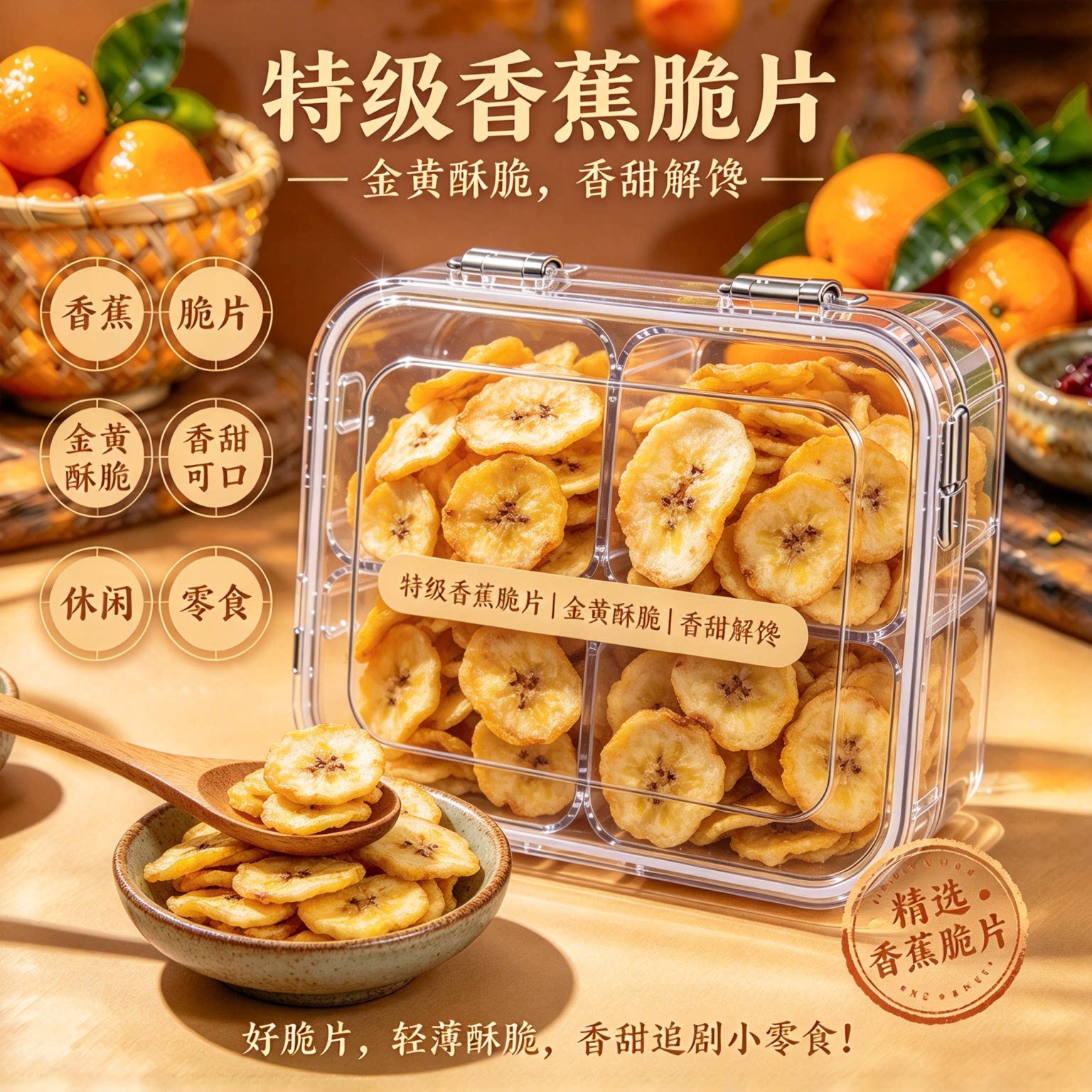 500g罐装脆香蕉片非菲律宾