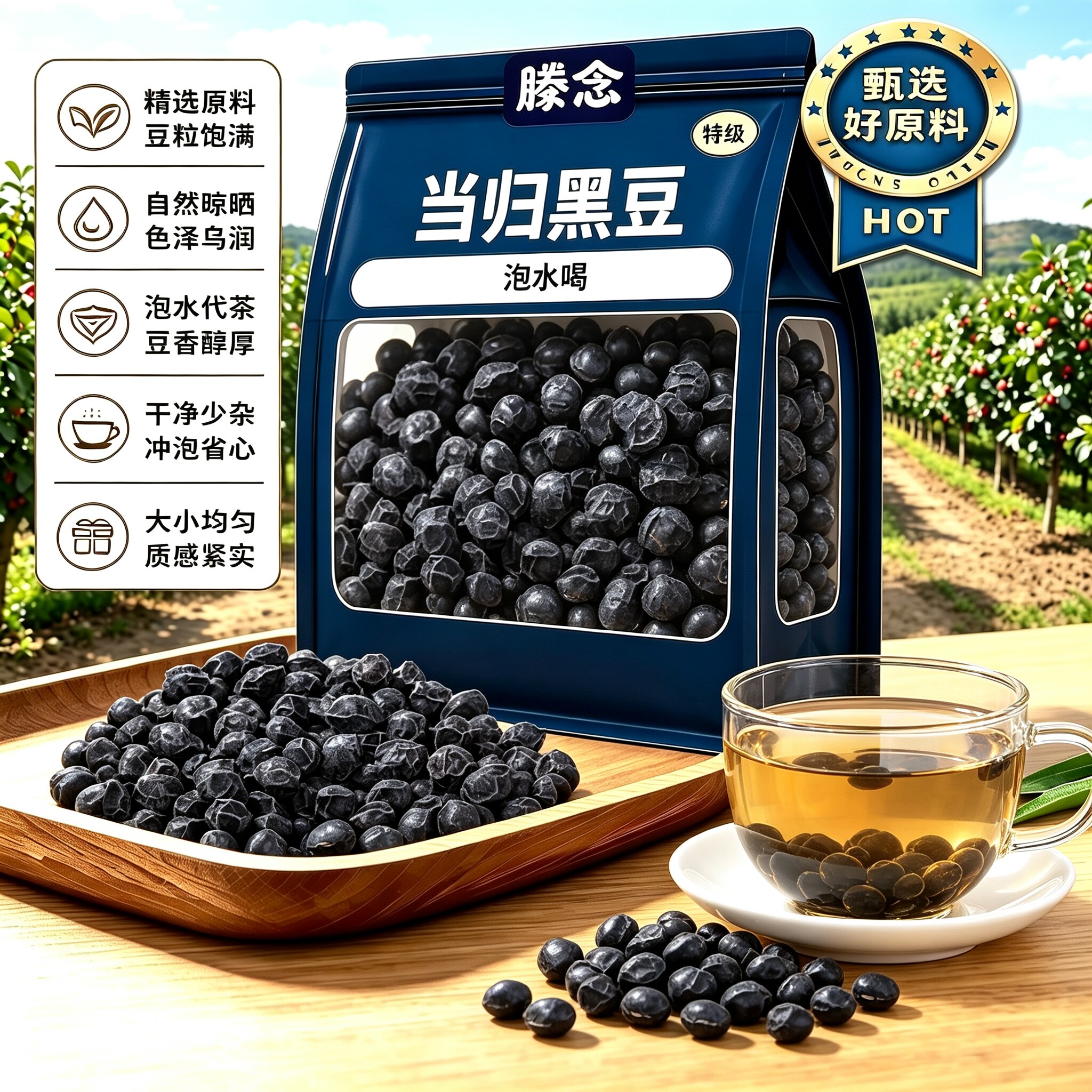 黄芪当归九蒸九晒即食黑豆无添加