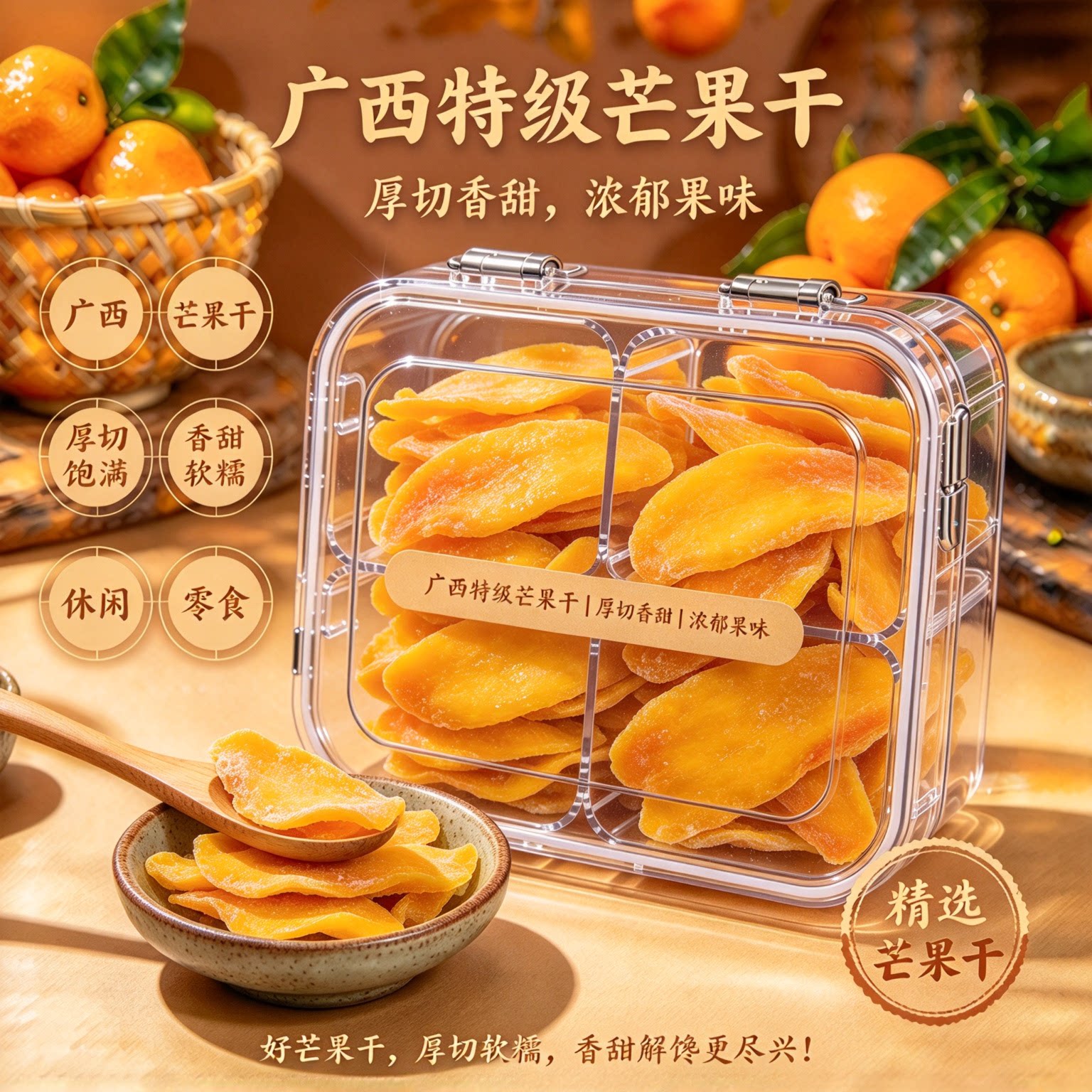 原味厚切芒果干果脯休闲零食