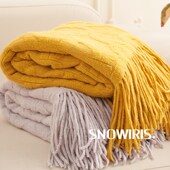 新纯色针织休闲毯客厅沙发毯子民宿装 饰床尾巾样板间加厚毛毯