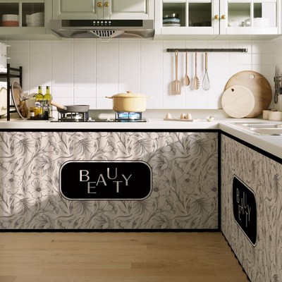 免打孔柜子遮挡帘厨房橱柜防水防油滑轨拉帘鞋柜杂物防尘遮丑帘子