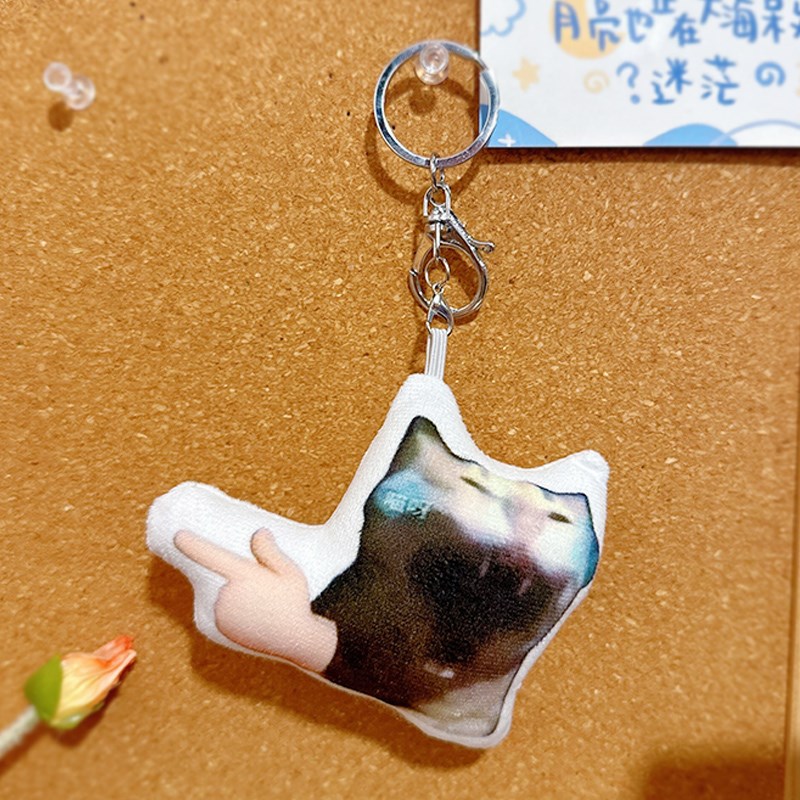 嘲笑猫表情包语音挂件小猫毛绒玩偶钥匙扣来图定制猫咪发声团子