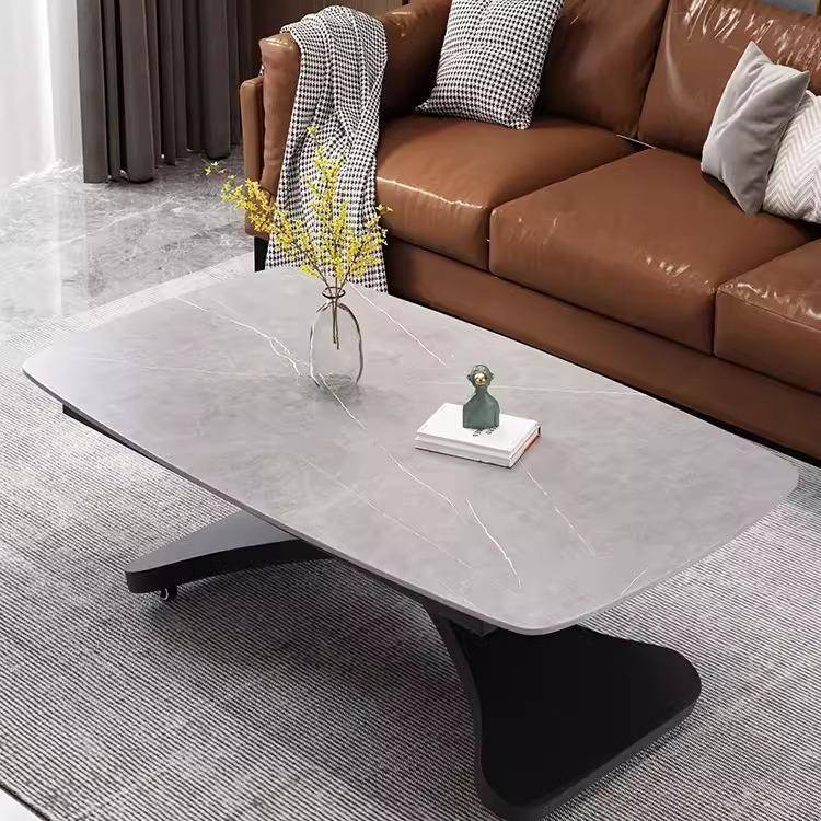 两用二合一茶几岩板现代简约小户型可移动升降轻奢多功能家用餐桌