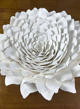 ABHOUSE美式法式出口复古简奢陶瓷立体花朵墙饰组合壁挂背景玄关