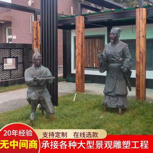 仿铜雕塑古代人物像户外铸铜工艺品摆件故事主题雕像景点古建装饰