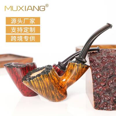 木香热销经典锤子石楠木手工斗瘤皮料大气室空腔大号石楠木烟斗