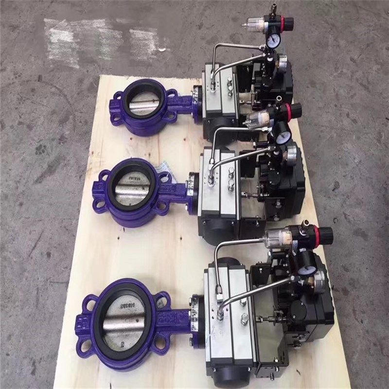 气动衬胶对夹蝶阀 D671J-10C 气动执行器配三联件 脱硫蝶阀,五金/工具,蝶阀,淘宝优惠券,粉丝福利购,淘宝优惠卷