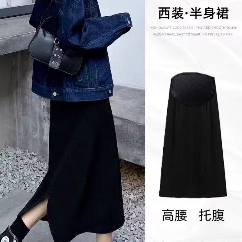 孕妇半身裙秋冬季黑色西装托腹高腰开叉长裙春秋装一步职业孕妇裙,孕妇装/孕产妇用品/营养,半身裙,淘宝优惠券,粉丝福利购,淘宝优惠卷