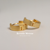 轻奢简约百搭款 通体耳环女法式 复古风拉丝几何圆形耳扣时尚 耳饰