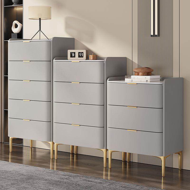 意式岩板五斗柜客厅实木轻奢现代简约卧室储物抽屉收纳五斗橱