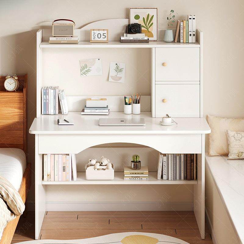 书桌书架组合一体电脑桌台式简约家用写字桌子卧室简易学生学习桌