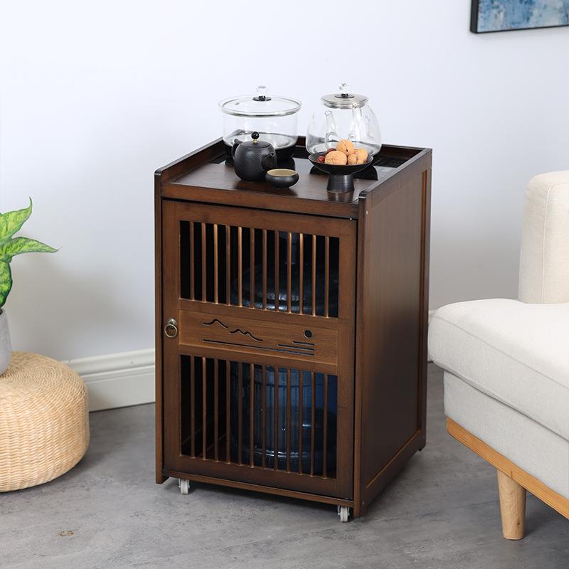 茶桌边几沙发侧边柜烧水壶一体小茶台移动茶水架角几饮水桶置物架