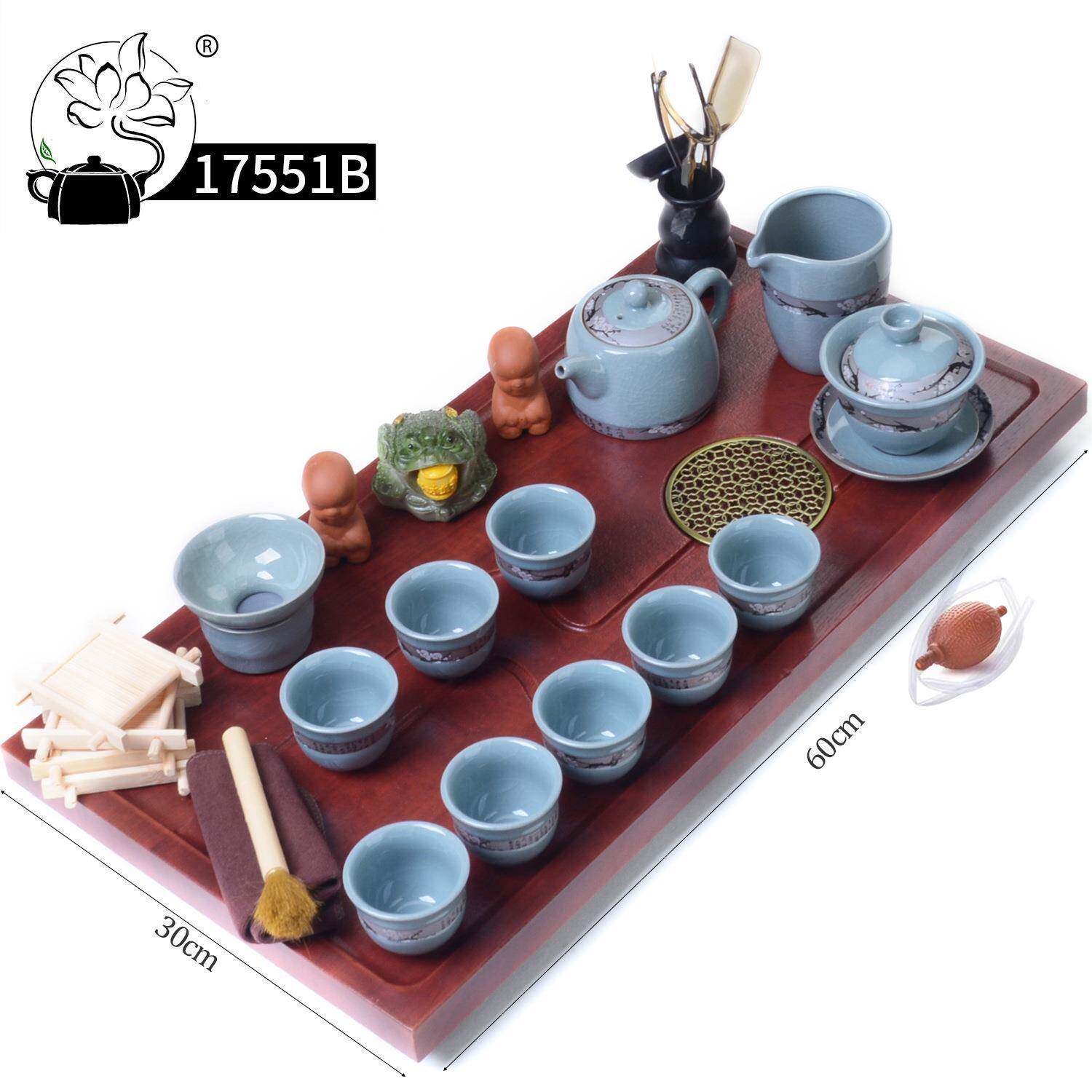 175全自动茶具套装家用办公会客整套茶盘实木一体大茶台排水现代