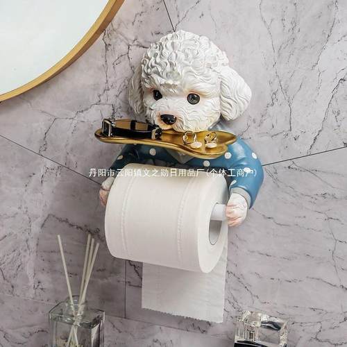l卫生间纸巾盒厕所可爱卡通卷纸筒挂架创意厕纸置物架抽纸盒免打
