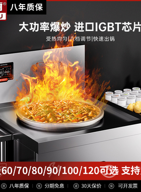 商用电磁炉大锅灶大功率炒菜炉15-30KW凹面8000W食堂饭店工业专用