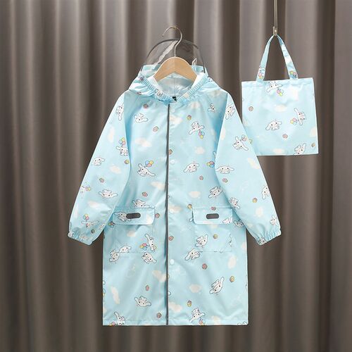 玉桂狗雨衣中小学女生卡通徒步月桂狗带书包位雨服大童大耳狗雨披