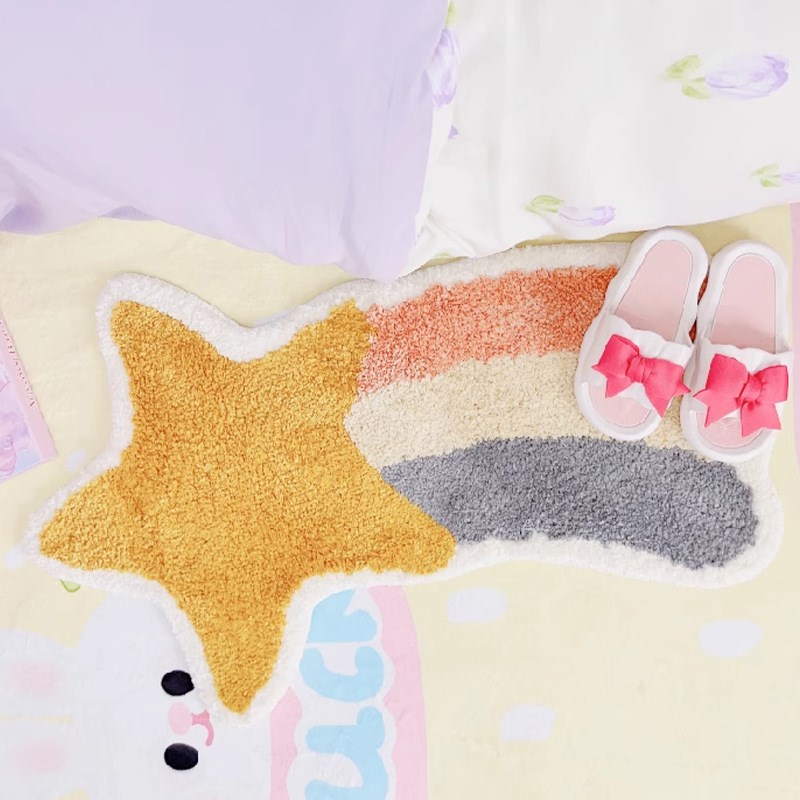 跨境簇绒地毯卧室客厅不规则仿羊绒小地垫简约轻奢梳妆台地毯