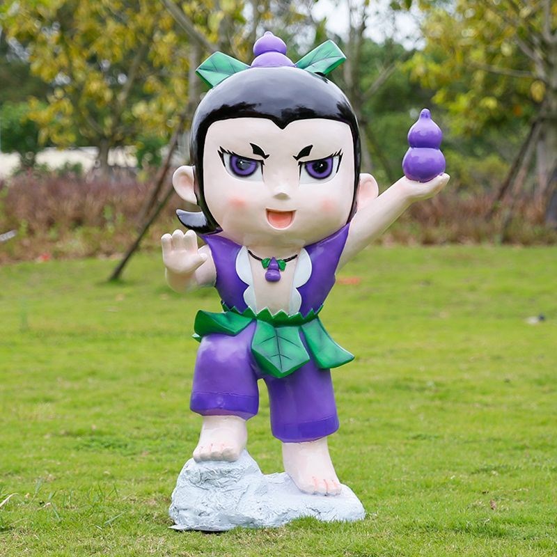 卡通人物雕塑摆件金刚葫芦娃兄弟雕像玻璃钢公园户外景区装饰模型