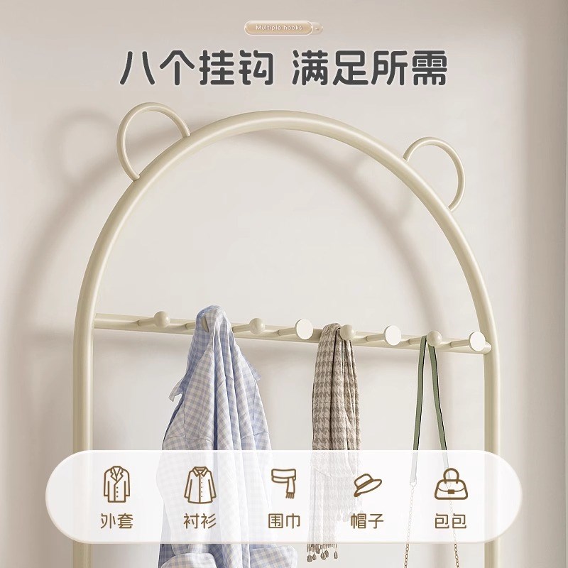 奶油风换鞋凳挂衣架一体入户门衣帽架进门可坐鞋柜简约现代风鞋架