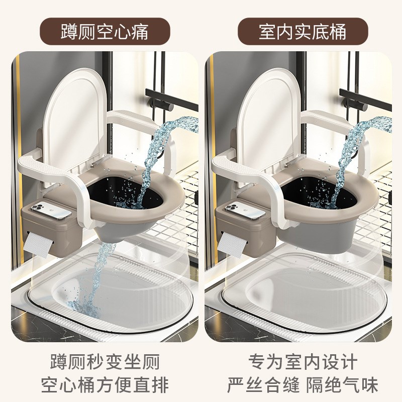 老年人上厕所座椅坐便器孕妇移动马桶便携式尿桶座便器家用坐便椅