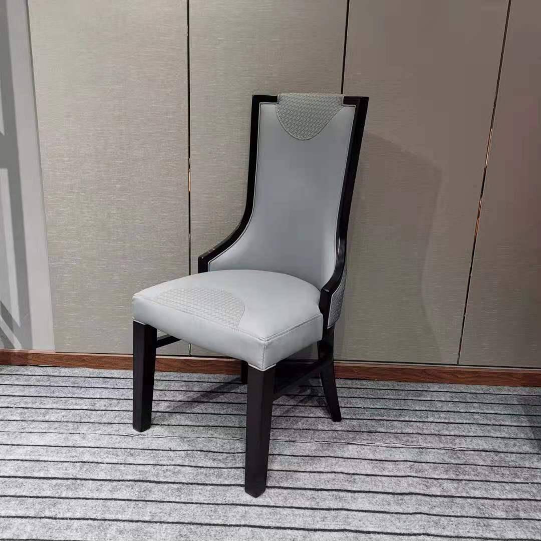 家用成人休闲椅子橡木椅子实木新中式软包现代简约餐厅椅饭店餐椅