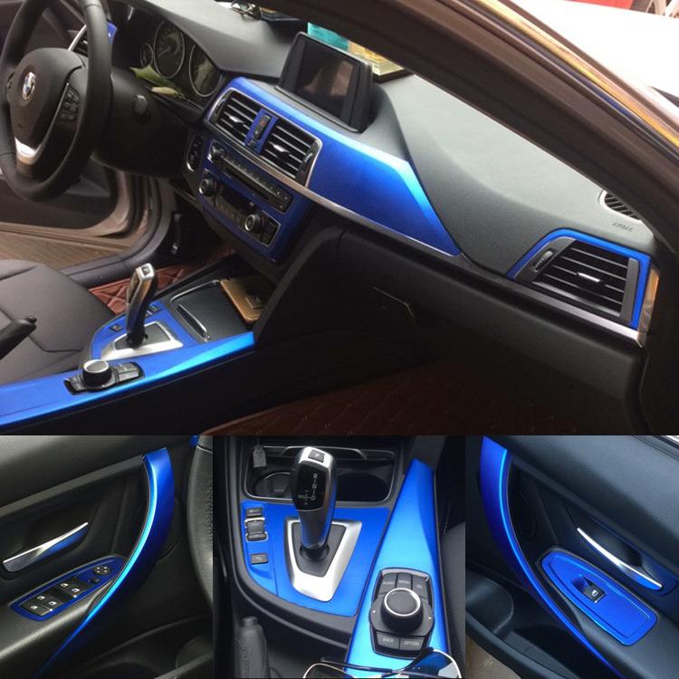 适用于13-19款宝马3系内饰改装贴纸F30F31F324系碳纤维车贴膜