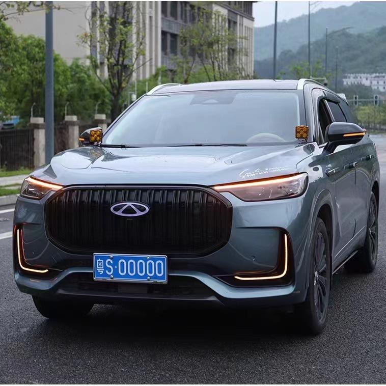 适用于23款奇瑞瑞虎9日行灯改装LED前杠行车装饰灯前雾灯转向灯黄