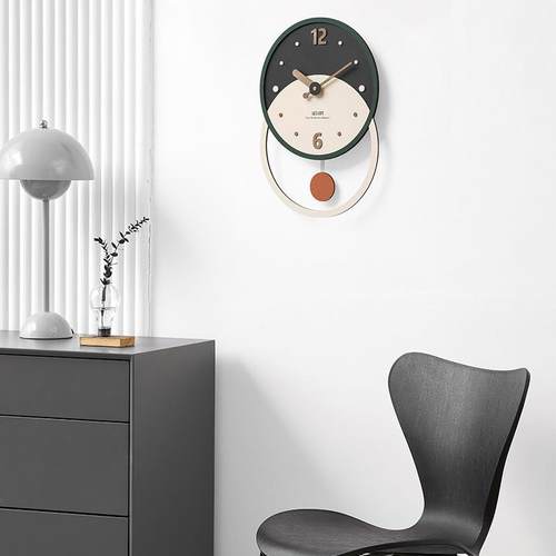 wozoom屋准撞色简约家用客厅时钟2025新款创意挂钟墙面装饰品钟表