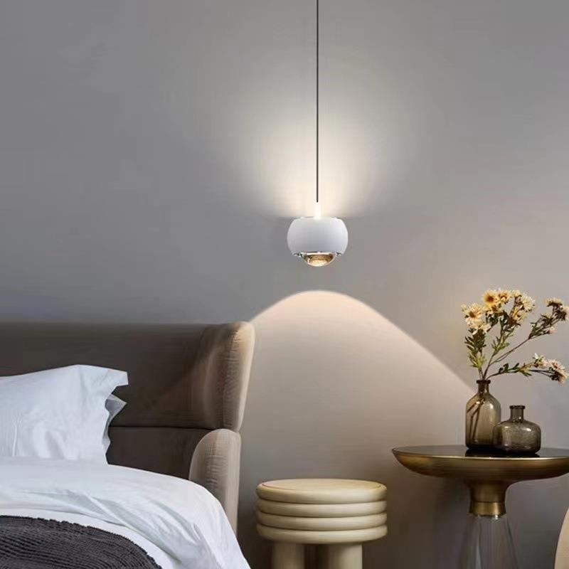 高显指卧室床头吊灯可升降悬停调节现代简约极简餐厅灯吧台小吊灯