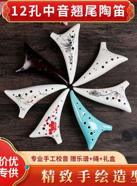 十二孔AC调12孔中音C调陶笛学校琴行初学陶笛翘尾款陶笛
