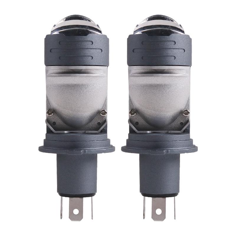 三为车灯新款SANVIH4迷你LED小透镜35瓦52瓦高亮矩阵H4车灯透镜