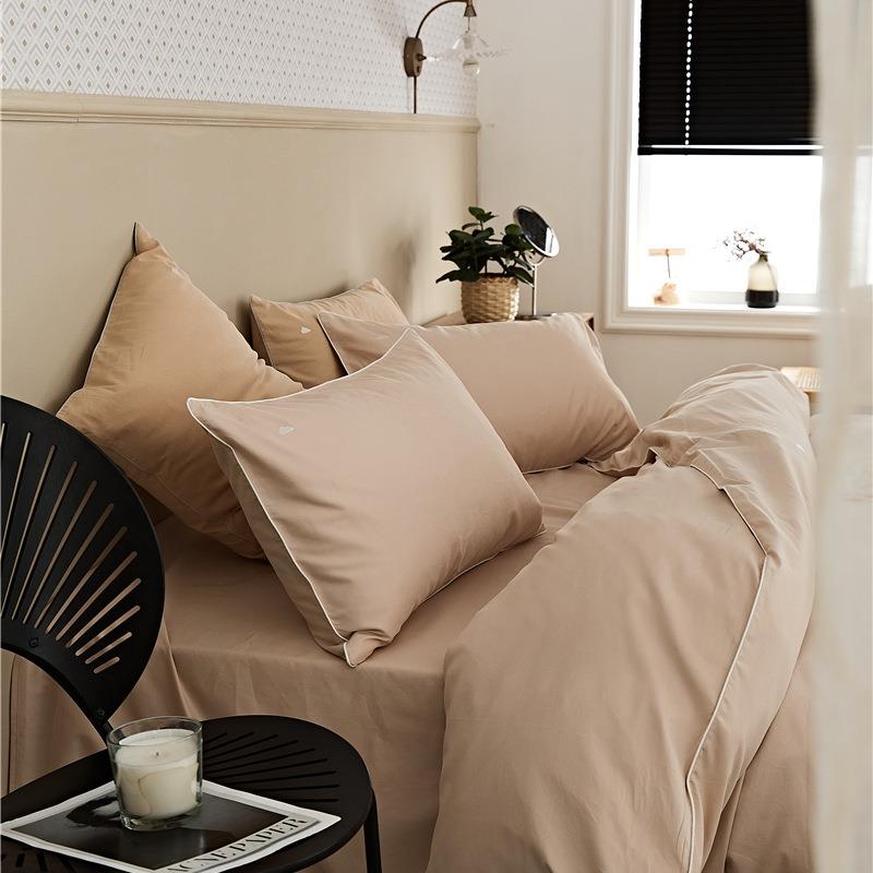 秋冬新款100支全棉长绒棉四件套刺绣加厚床单被套磨毛纯棉床品1.8