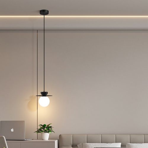 床头吊线灯卧室吊灯床头灯高级感主卧网红简约柜台前台垂线灯