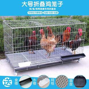 鸡窝鸡舍鸡笼兔笼铁丝笼子养鸡笼子大型养殖家用大号折叠母鸡笼子