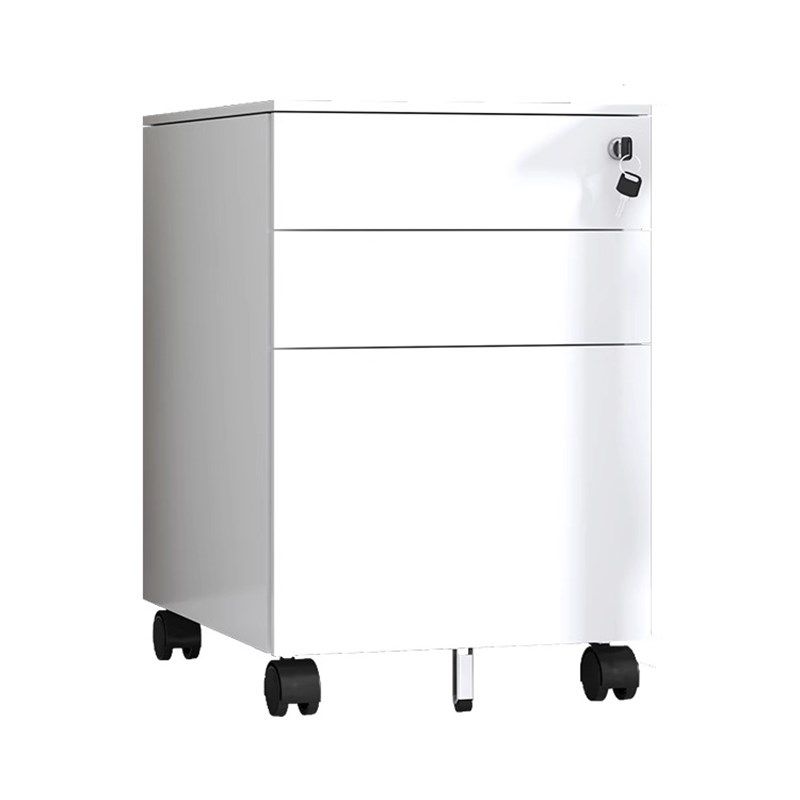 钢制移动推柜储物柜带锁矮柜桌下柜办公电子密码文件活动柜