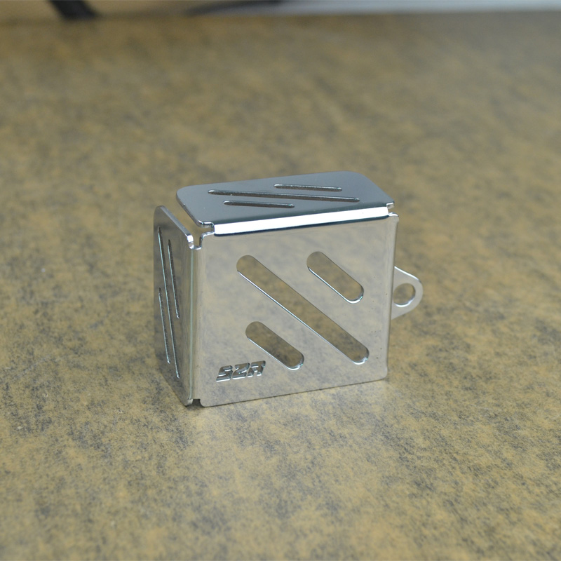 适用摩托车诺马魅影255S改装不锈钢后刹油壶保护罩刹车油壶罩配件