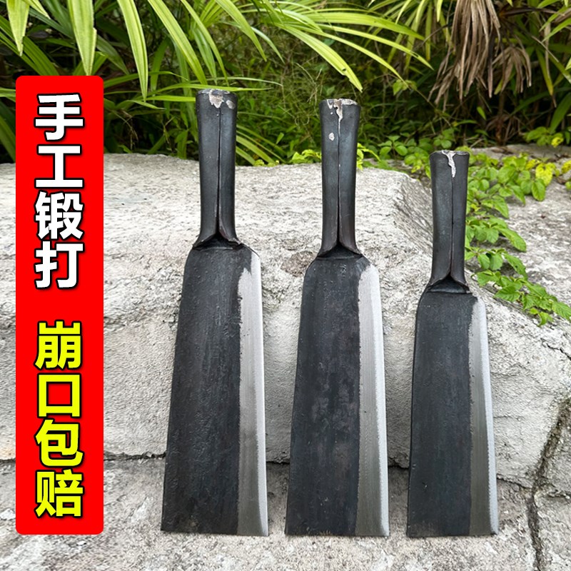 手工锻打砍柴刀户外柴刀特殊钢劈柴刀砍树破竹弯刀老式加厚小柴刀