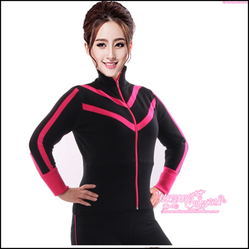 体韵广场舞服装新款长袖上衣春秋练功舞蹈服针织毛衣拉链开衫
