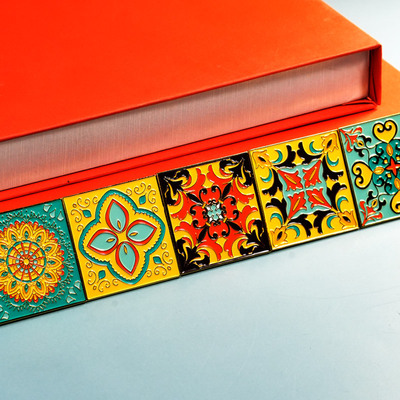 新疆文创博物馆纹样花砖冰箱贴民俗传统纹样磁铁金属创意伴手礼