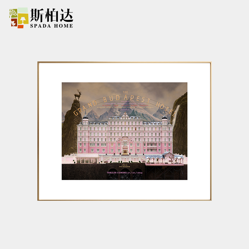卧室床头装饰画餐厅装饰画饭厅建筑有框画挂画单幅布达佩斯大饭店图片
