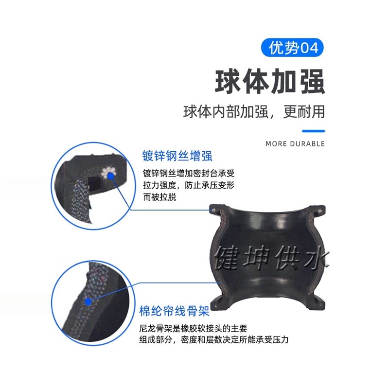 可曲挠橡胶接头 KXT型法兰式DN100国标PN16碳钢膨胀节管道避震喉
