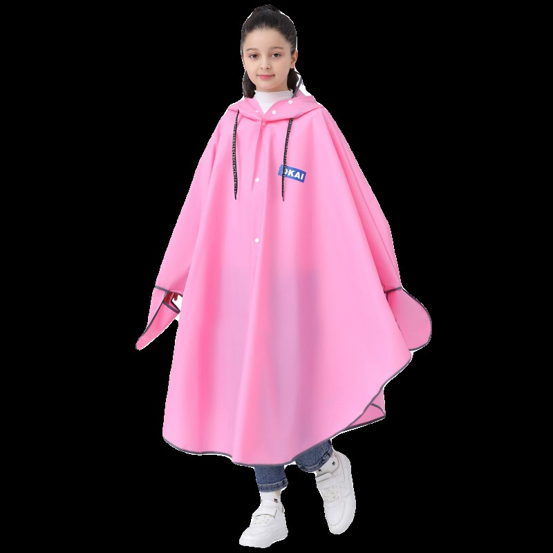 儿童斗篷雨披自行车可骑行中小学生上学雨衣宽松带书包位单人长款