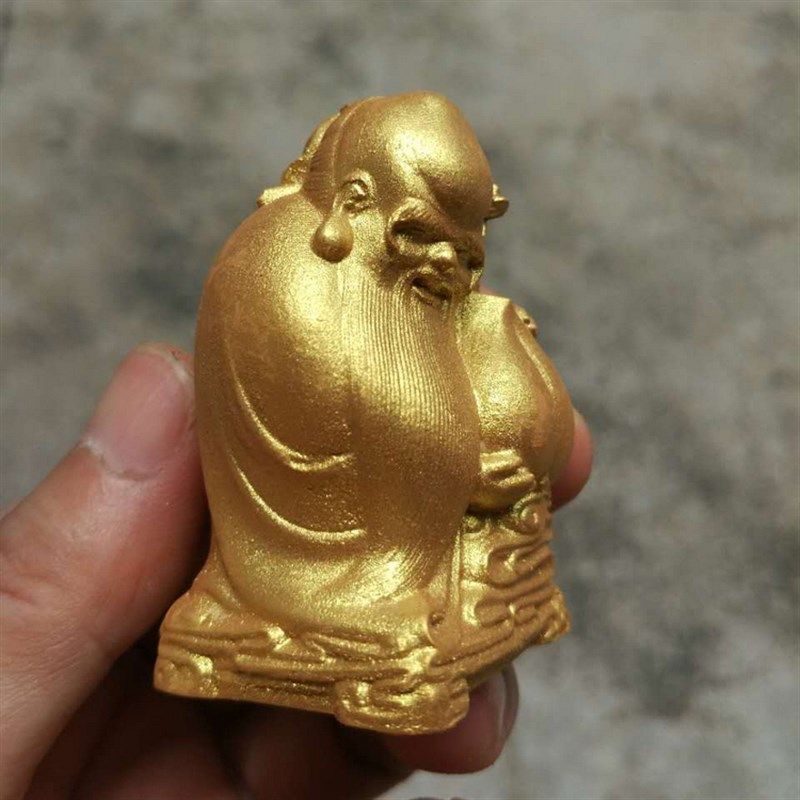 2寸上色小叶黄杨木雕工艺品小摆件手把件 寿桃寿星