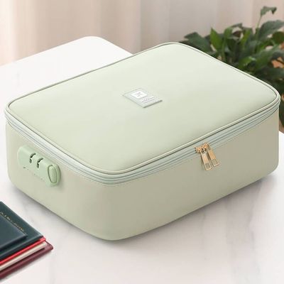 带锁证件收纳包盒多功能大容量文件户口本整理袋分区多层家用神器