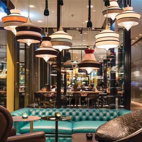 意大利吊灯餐厅吧台走廊别墅客厅花园灯户外灯帽子布艺灯具