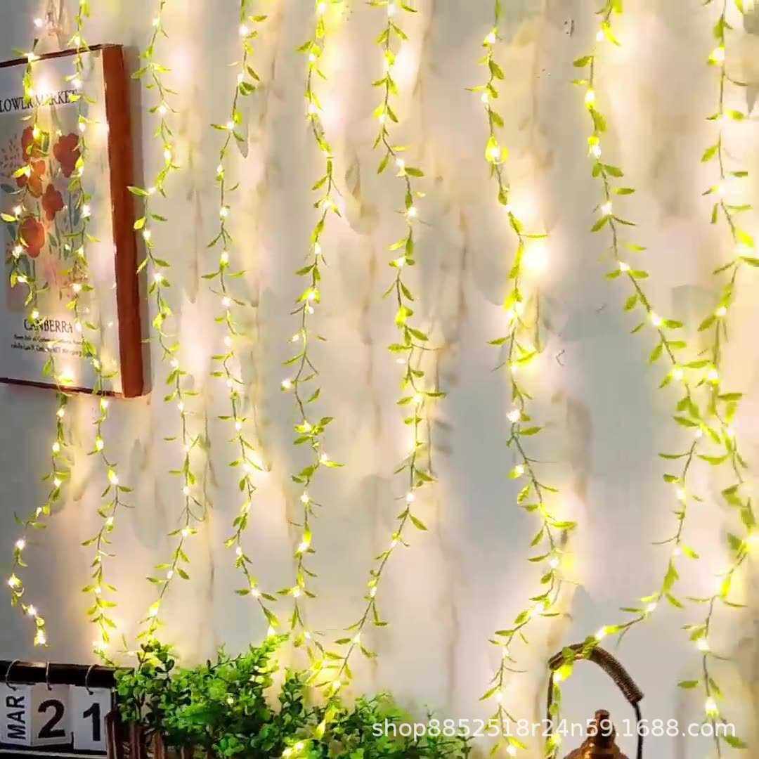 绣球藤条led铜线灯北欧家居绿叶装饰灯彩灯串灯拍照道usb热销款,节庆用品/礼品,装饰灯,淘宝优惠券,粉丝福利购,淘宝优惠卷