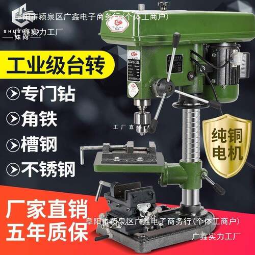 殊尚台钻工业级钻床家用16MM20MM小型多功能钻攻两用大功率重型铣