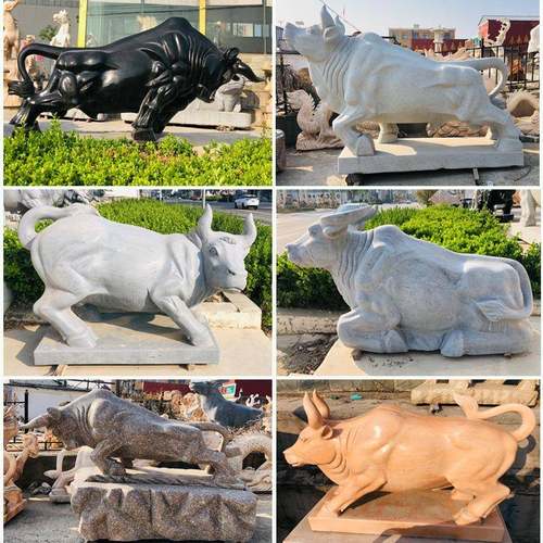石雕牛雕塑大理石青石华尔街牛花岗岩动物属相牛雕刻创意石雕